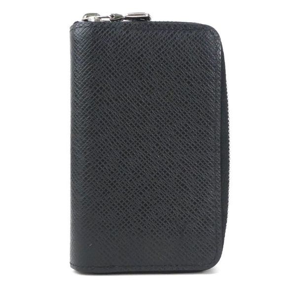 Louis Vuitton LOUIS VUITTON Wallet/Coin Case Taiga Zippy Coin Purse Black Silver - Picture 1 of 5